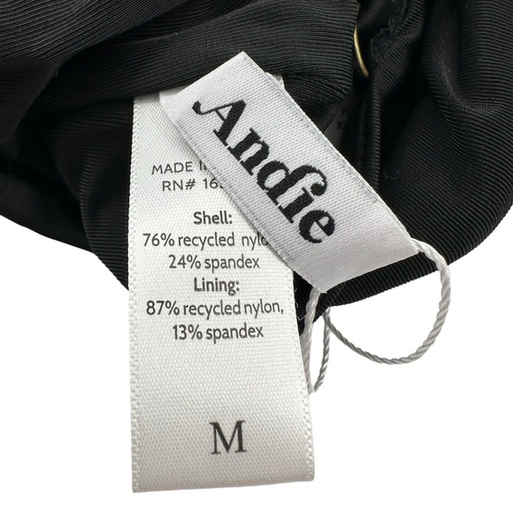 Andie Swim Black The Rockaway Scoop Neck Minimalist Bikini Top Size Medium NWT - Picture 7 of 9